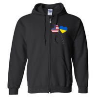 Loving USA Ukraine Flag Heart Ukrainian Americans Love Full Zip Hoodie