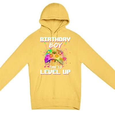 Level Up Video Gamer On My Birthday Party Decorations Cool Gift Premium Pullover Hoodie