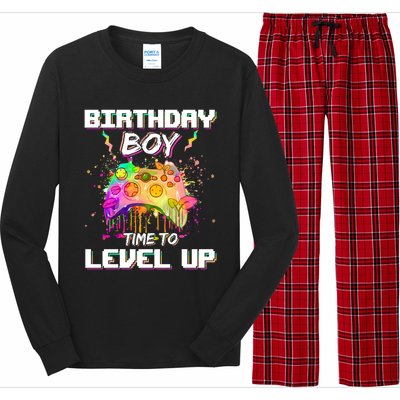 Level Up Video Gamer On My Birthday Party Decorations Cool Gift Long Sleeve Pajama Set