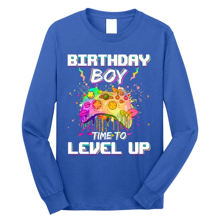 Level Up Video Gamer On My Birthday Party Decorations Cool Gift Long Sleeve Shirt