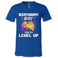 Level Up Video Gamer On My Birthday Party Decorations Cool Gift V-Neck T-Shirt