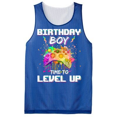 Level Up Video Gamer On My Birthday Party Decorations Cool Gift Mesh Reversible Basketball Jersey Tank