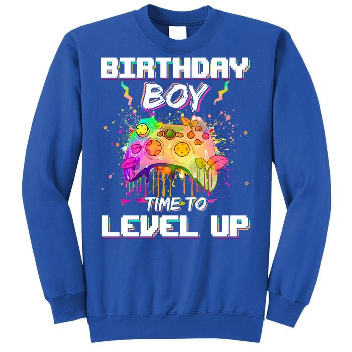 Level Up Video Gamer On My Birthday Party Decorations Cool Gift Tall Sweatshirt