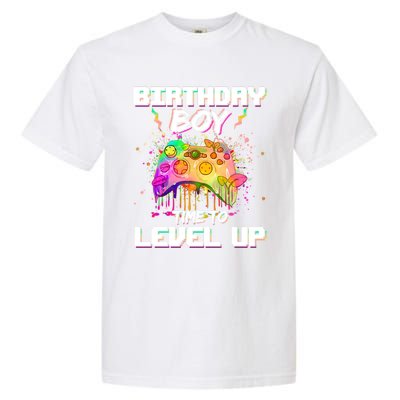 Level Up Video Gamer On My Birthday Party Decorations Cool Gift Garment-Dyed Heavyweight T-Shirt