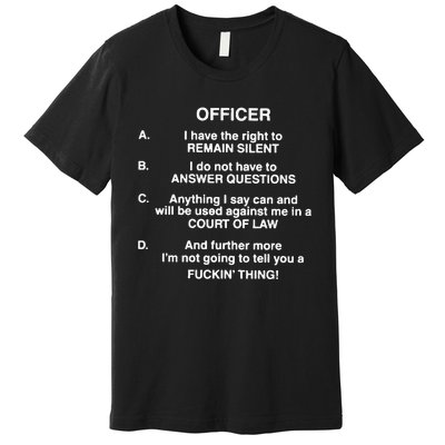 Lil Uzi Vert Wearing Officer I Have The Right To Remain Silent Premium T-Shirt