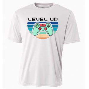 Level Up Video Game Controller Gamer Enthusiast Cooling Performance Crew T-Shirt