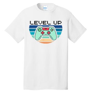 Level Up Video Game Controller Gamer Enthusiast Tall T-Shirt