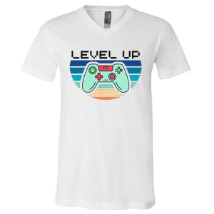 Level Up Video Game Controller Gamer Enthusiast V-Neck T-Shirt