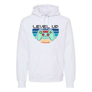 Level Up Video Game Controller Gamer Enthusiast Premium Hoodie