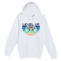 Level Up Video Game Controller Gamer Enthusiast Premium Pullover Hoodie