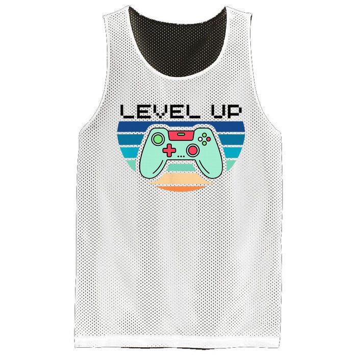 Level Up Video Game Controller Gamer Enthusiast Mesh Reversible Basketball Jersey Tank