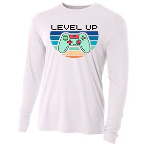 Level Up Video Game Controller Gamer Enthusiast Cooling Performance Long Sleeve Crew