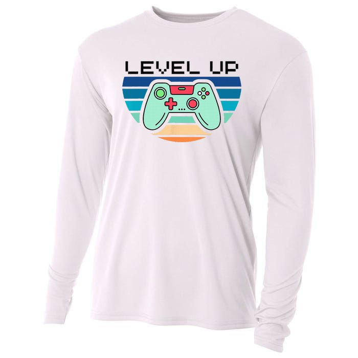 Level Up Video Game Controller Gamer Enthusiast Cooling Performance Long Sleeve Crew