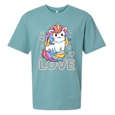 Love Unicorns Valentines Day Love Gift Sueded Cloud Jersey T-Shirt