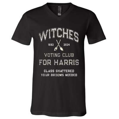 Local Union Witches For Kamala Harris 1692 2024 Glass V-Neck T-Shirt