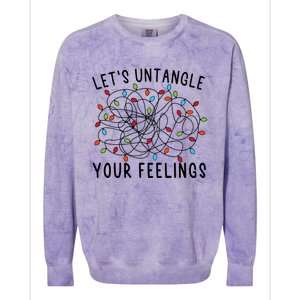 LetS Untangle Your Feelings Christmas Lights Tal Health Gift Colorblast Crewneck Sweatshirt