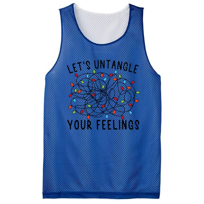 LetS Untangle Your Feelings Christmas Lights Tal Health Gift Mesh Reversible Basketball Jersey Tank