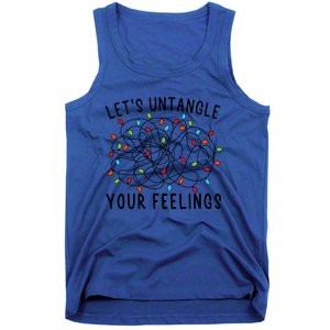 LetS Untangle Your Feelings Christmas Lights Tal Health Gift Tank Top