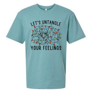 LetS Untangle Your Feelings Christmas Lights Tal Health Gift Sueded Cloud Jersey T-Shirt