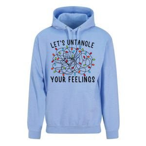 LetS Untangle Your Feelings Christmas Lights Tal Health Gift Unisex Surf Hoodie