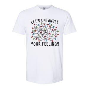 LetS Untangle Your Feelings Christmas Lights Tal Health Gift Softstyle CVC T-Shirt