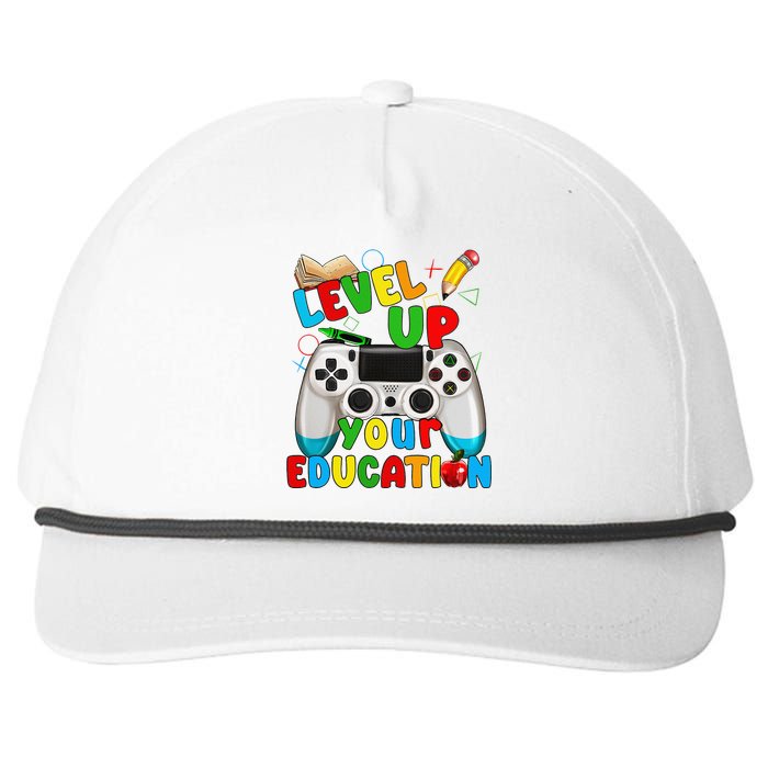 Level Up Your Education Gaming Inspired Teacher Gamers Gift Snapback Five-Panel Rope Hat