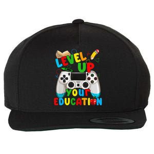 Level Up Your Education Gaming Inspired Teacher Gamers Gift Wool Snapback Cap