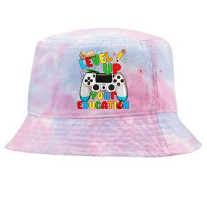 Level Up Your Education Gaming Inspired Teacher Gamers Gift Tie-Dyed Bucket Hat