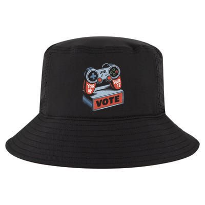 Level Up Your Vote Funny Console Election Style Cool Comfort Performance Bucket Hat