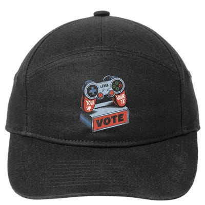 Level Up Your Vote Funny Console Election Style 7-Panel Snapback Hat