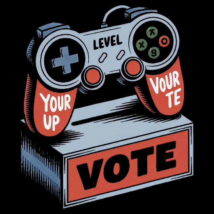 Level Up Your Vote Funny Console Election Style Poster