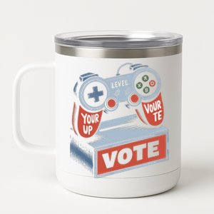 Level Up Your Vote Funny Console Election Style 12 oz Stainless Steel Tumbler Cup