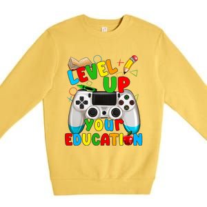 Level Up Your Education Gaming Inspired Teacher Gamers Premium Crewneck Sweatshirt