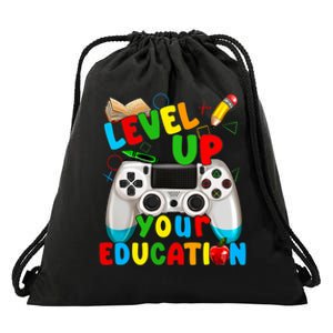 Level Up Your Education Gaming Inspired Teacher Gamers Drawstring Bag