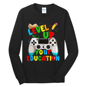 Level Up Your Education Gaming Inspired Teacher Gamers Tall Long Sleeve T-Shirt