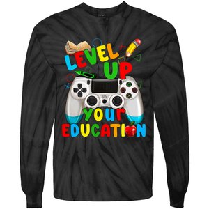 Level Up Your Education Gaming Inspired Teacher Gamers Tie-Dye Long Sleeve Shirt