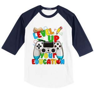 Level Up Your Education Gaming Inspired Teacher Gamers Baseball Sleeve Shirt