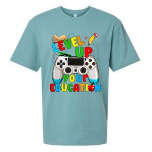 Level Up Your Education Gaming Inspired Teacher Gamers Sueded Cloud Jersey T-Shirt