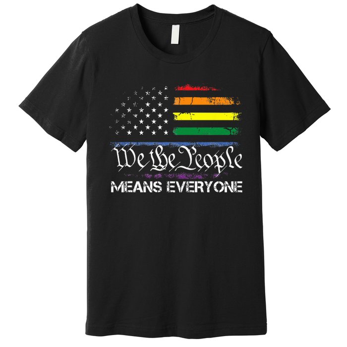 LGBT Vintage 1776 American Flag We The People Means Everyone Premium T-Shirt