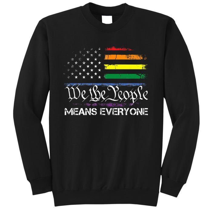 LGBT Vintage 1776 American Flag We The People Means Everyone Tall Sweatshirt