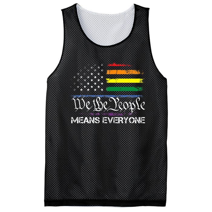 LGBT Vintage 1776 American Flag We The People Means Everyone Mesh Reversible Basketball Jersey Tank