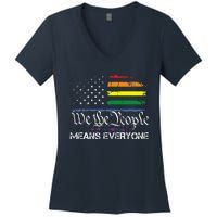 Lgbt Vintage 1776 American Flag We The People Means Everyone Women's V-Neck T-Shirt