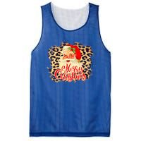 Leopard Vintage 70s Santa Merry Christmas Santa Claus Face Funny Gift Mesh Reversible Basketball Jersey Tank