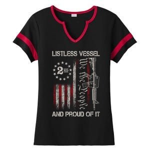 Listless Vessel And Proud Of It 2024 Usa Flag Pro Trump Gift Ladies Halftime Notch Neck Tee