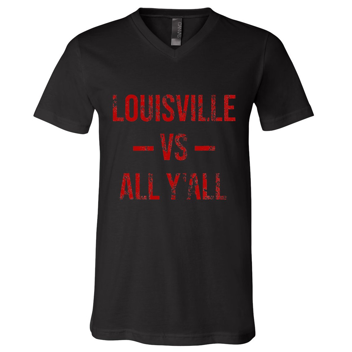 Louisville Vs All YAll Vintage Weathered Southerner V-Neck T-Shirt