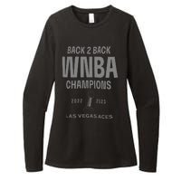 Las Vegas Aces Backtoback Champions Banner Celebration Womens CVC Long Sleeve Shirt