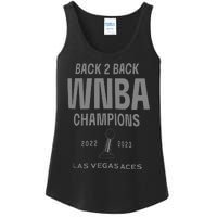 Las Vegas Aces Backtoback Champions Banner Celebration Ladies Essential Tank