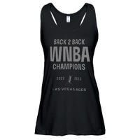 Las Vegas Aces Backtoback Champions Banner Celebration Ladies Essential Flowy Tank