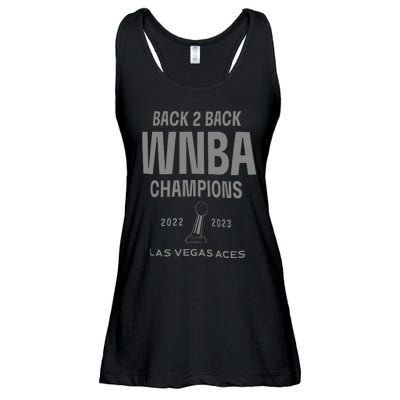 Las Vegas Aces Backtoback Champions Banner Celebration Ladies Essential Flowy Tank