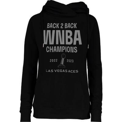 Las Vegas Aces Backtoback Champions Banner Celebration Womens Funnel Neck Pullover Hood